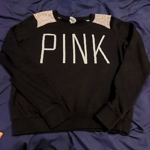 Victoria's secret pink sweatshirt. Size small. Leopard print